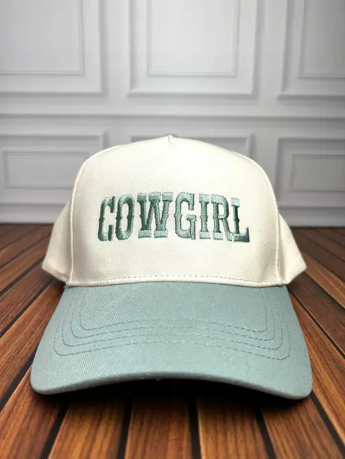 Cowgirl Embroider Two Toned Snapback Cap