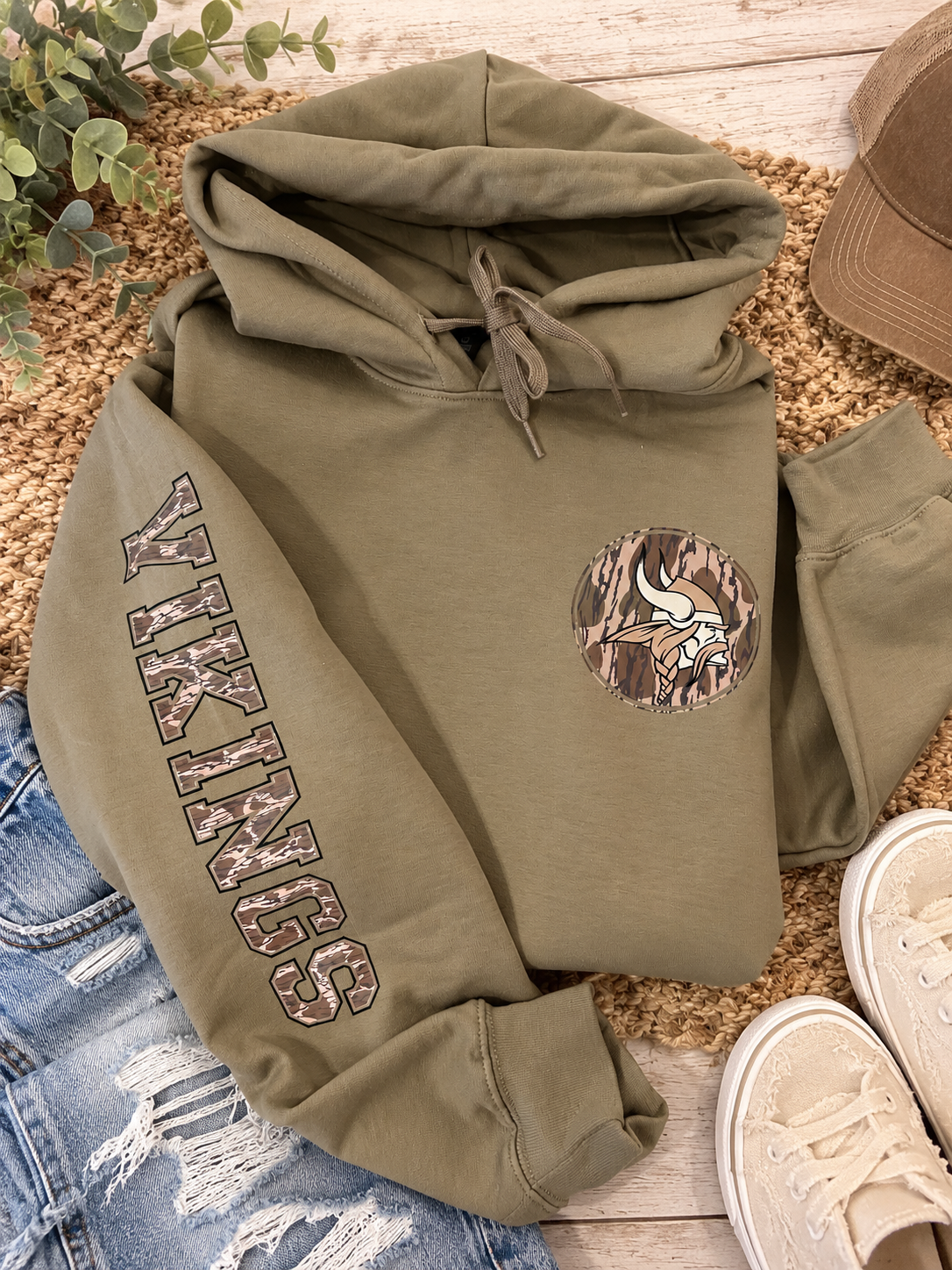 Camo V I k I n g hoodie 