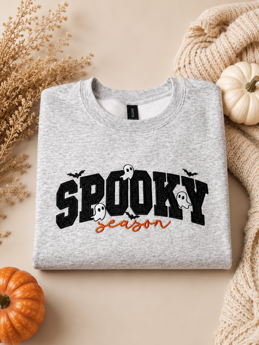 Spooky Season Embroidered Crewneck Sweatshirt