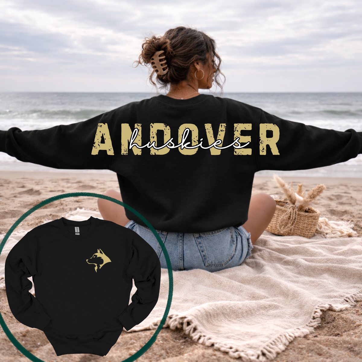 Customizable Across Shoulder School Spirit Crewneck