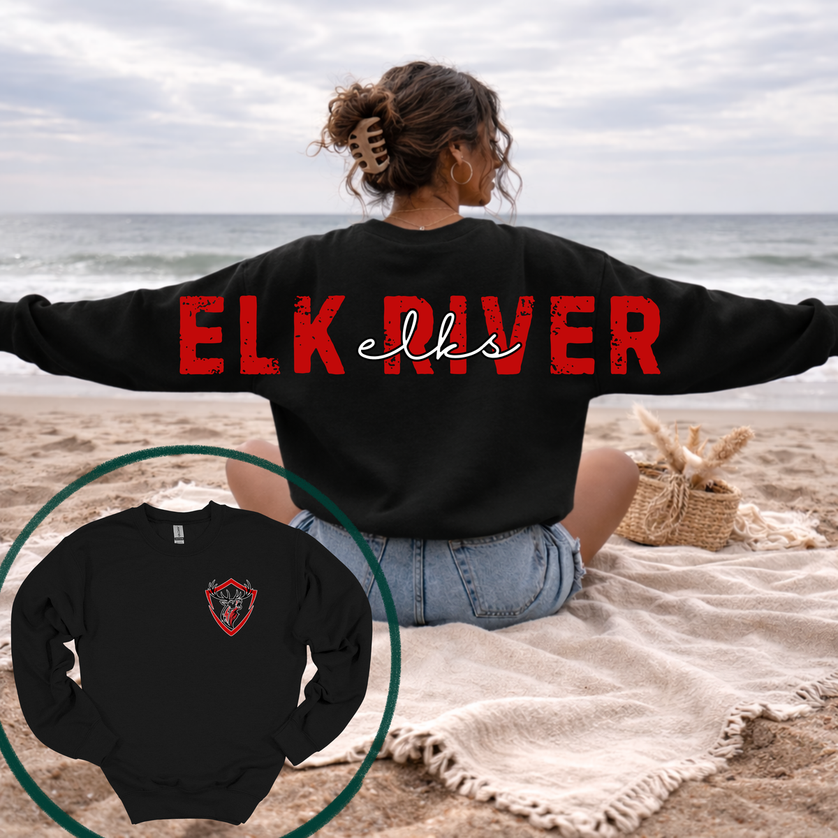 Customizable Across Shoulder School Spirit Crewneck