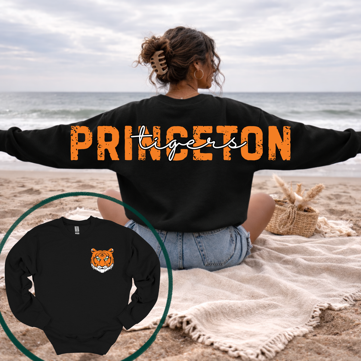 Customizable Across Shoulder School Spirit Crewneck