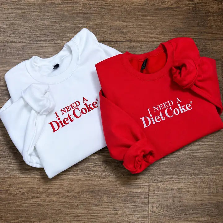 I need a diet coke embroidered crewneck